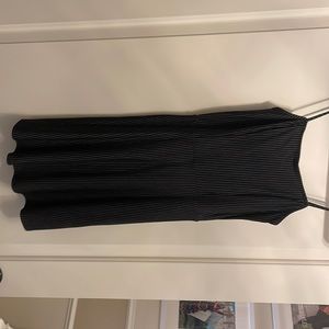 Mini black and white pin stripe dress.